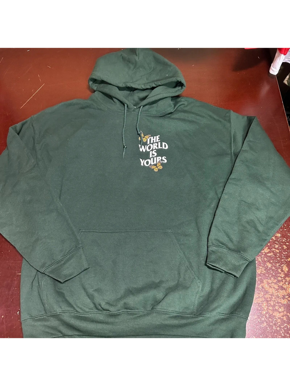 Poison green men’s pullover the world is yours hoodie XL